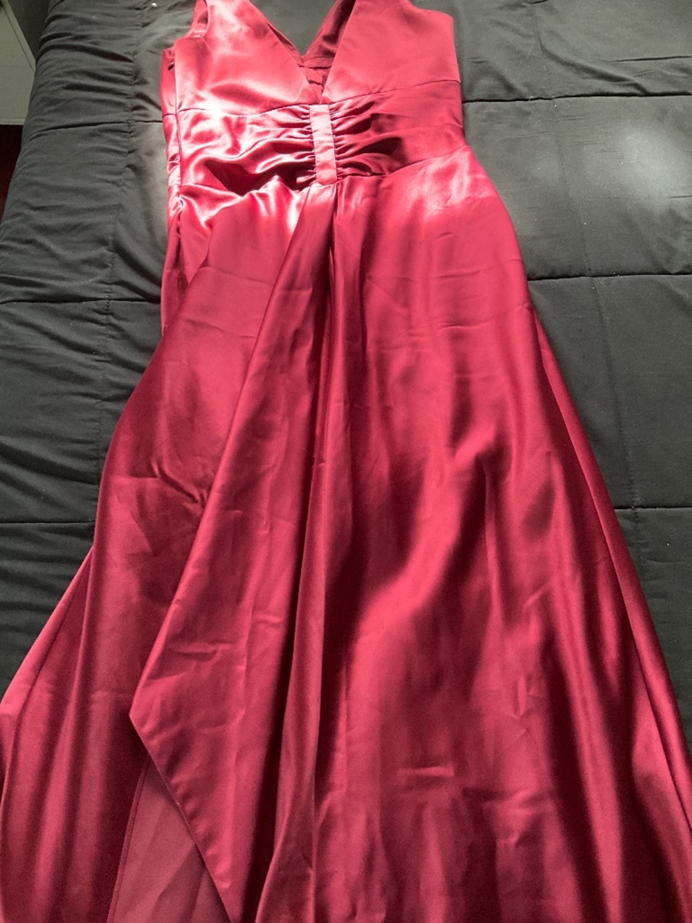 Red Satin Maxi Dress